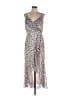 Express 100% Polyester Floral Silver Casual Dress Size L - photo 1