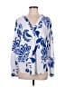 Ann Taylor 100% Polyester Blue Kimono Size M - photo 1