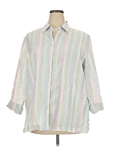 Jones New York Signature 3/4 Sleeve Button-Down Shirt (view 1)
