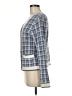 Tahari Plaid Blue Cardigan Size M - photo 5