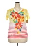 White Stag 100% Polyester Floral Yellow Short Sleeve T-Shirt Size 20 - photo 1