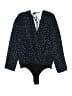 BCBGeneration 100% Polyester Polka Dots Black Long Sleeve Blouse Size S - photo 1