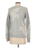 Halogen 100% Cotton Floral Gray Pullover Sweater Size S - photo 2
