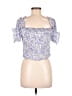 Express 100% Polyester Purple Short Sleeve Blouse Size M - photo 2
