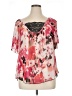 Wrapper 100% Polyester Pink Short Sleeve Blouse Size XL (estimated) - photo 1