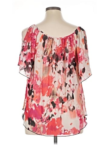 Wrapper Short Sleeve Blouse (view 2)