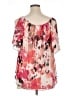 Wrapper 100% Polyester Pink Short Sleeve Blouse Size XL (estimated) - photo 2