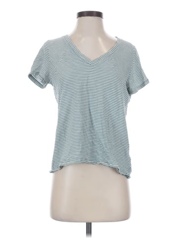 Madewell Whisper Cotton V-Neck Tee in Lighton Stripe (view 1)