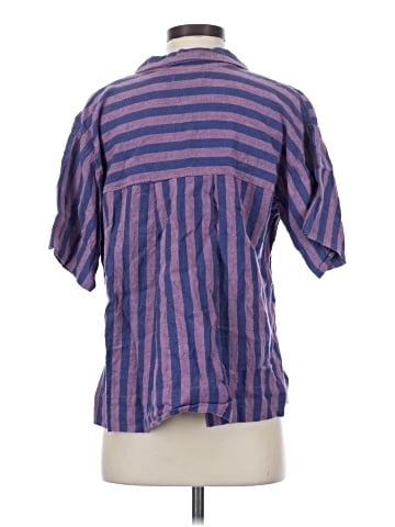 Madewell 100% Linen Button-Up Camp Shirt in Stripe (view 2)