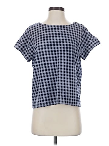 Madewell Gingham Knit Seersucker Button-Shoulder Top (view 1)