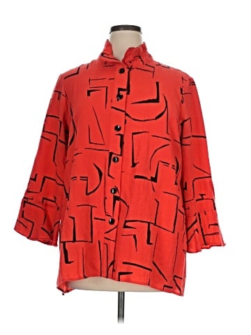 Ali Miles 3/4 Sleeve Button-Down Shirt (view 1)
