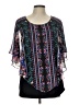 AGB 100% Polyester Black Short Sleeve Blouse Size L - photo 1