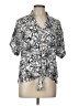 I.N. Studio 100% Rayon Silver Short Sleeve Blouse Size L - photo 1