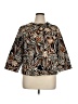 Ruby Rd. 100% Cotton Print Brown Jacket Size 16 - photo 1