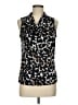 Alfani 100% Polyester Animal Print Black Sleeveless Blouse Size M - photo 1