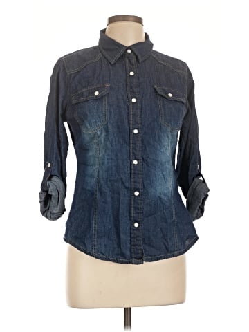 New Look 3/4 Sleeve Button-Down Shirt (view 1)