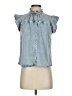 Rails Blue Sleeveless Button-Down Shirt Size XXS - photo 1