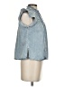 Rails Blue Sleeveless Button-Down Shirt Size XXS - photo 4