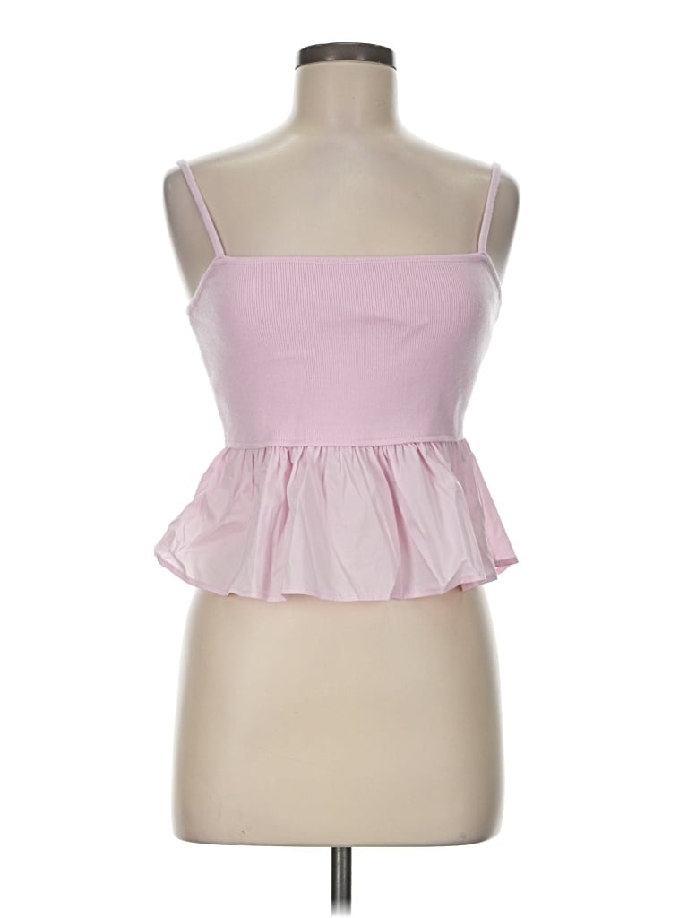 Pre-owned Blue Blush Sleeveless Top Pink Strapless Neckline Tops