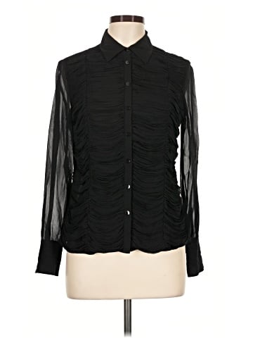 INC International Concepts Long Sleeve Silk Top (view 1)