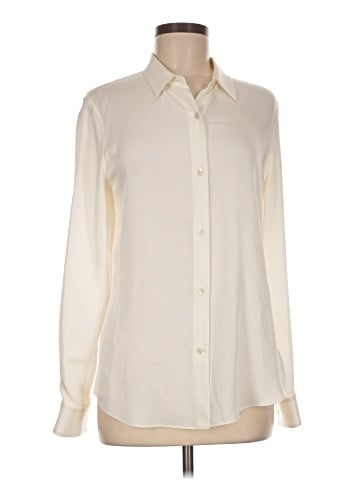 Theory Long Sleeve Silk Top (view 1)