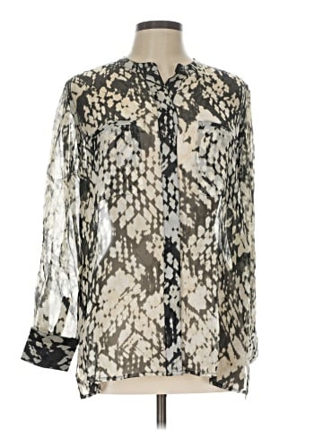 Vince. Long Sleeve Silk Top (view 1)
