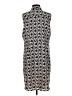 CAbi 100% Polyester Print Blue Casual Dress Size L - photo 2