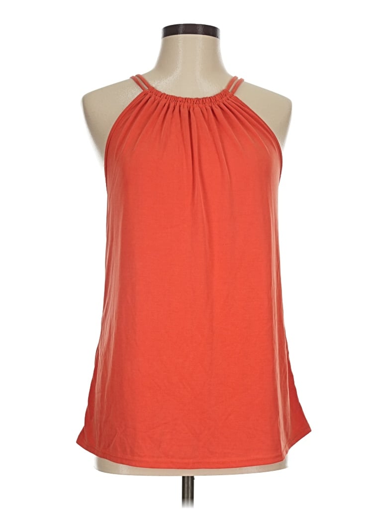 Pre-owned Green Envelope Sleeveless Blouse In Orange