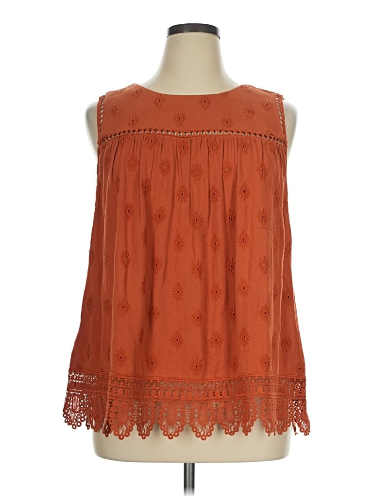 Pre-owned Daniel Rainn Sleeveless Blouse In Orange