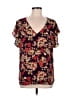 CAbi 100% Polyester Brown Short Sleeve Blouse Size M - photo 1