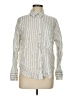 Zara Stripes Ivory Long Sleeve Button-Down Shirt Size M - photo 1