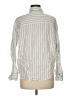 Zara Stripes Ivory Long Sleeve Button-Down Shirt Size M - photo 2