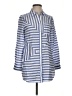 Chico's 100% Lyocell Stripes Blue 3/4 Sleeve Button-Down Shirt Size S - photo 1