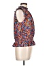 J.Crew 100% Polyester Blue Sleeveless Blouse Size 10 - photo 4