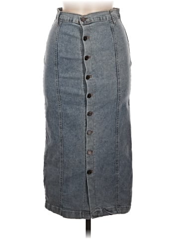 Happily Grey Denim Skirt (view 1)