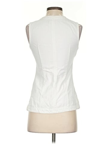Madewell Denim High Crewneck Vest in Tile White (view 2)
