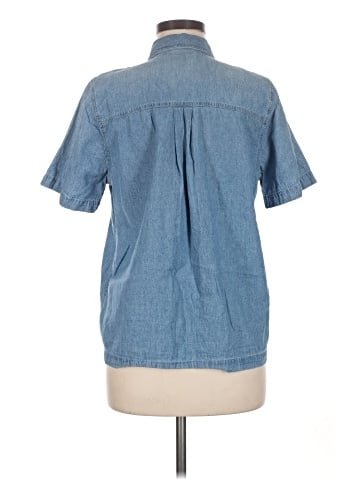 Madewell Denim Short-Sleeve Button-Up Shirt in Brickton Wash (view 2)