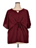 Unbranded 100% Polyester Burgundy Short Sleeve Blouse Size 2X - photo 1