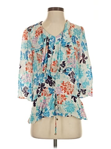 Annie Griffin 3/4 Sleeve Silk Top (view 1)
