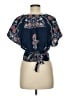 Free People Blue Short Sleeve Blouse Size M - photo 2