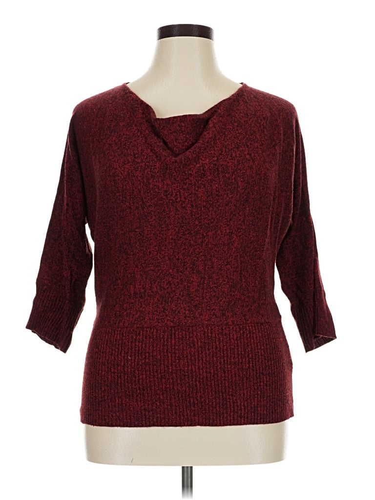Pre-owned Ab Studio 3/4 Sleeve T-shirt In Burgundy