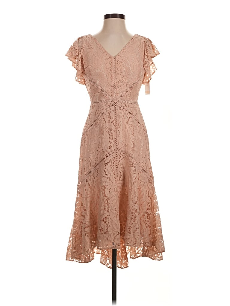 Pre-owned Taylor Cocktail Dress In Tan