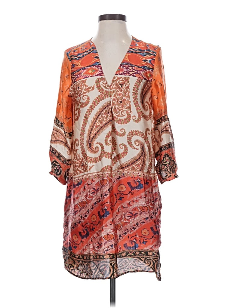 Pre-owned Zara Basic Casual Dress In Orange