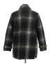 Eddie Bauer Plaid Ivory Black Wool Coat Size XL - photo 2