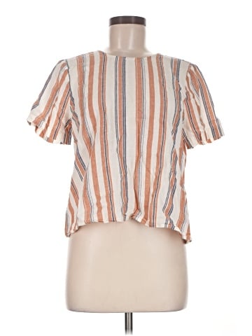 Madewell Boxy Button-Back Top in Haines Stripe (view 1)
