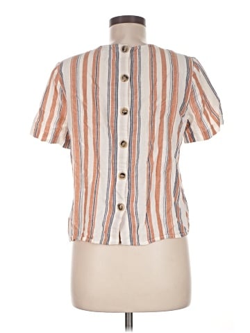 Madewell Boxy Button-Back Top in Haines Stripe (view 2)