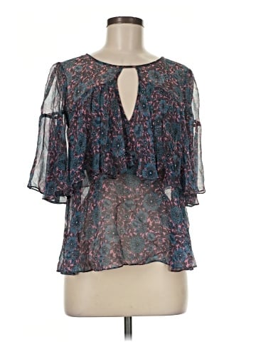 Rebecca Taylor Short Sleeve Silk Top (view 1)