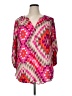 Como 100% Rayon Pink 3/4 Sleeve Blouse Size 1X - photo 1