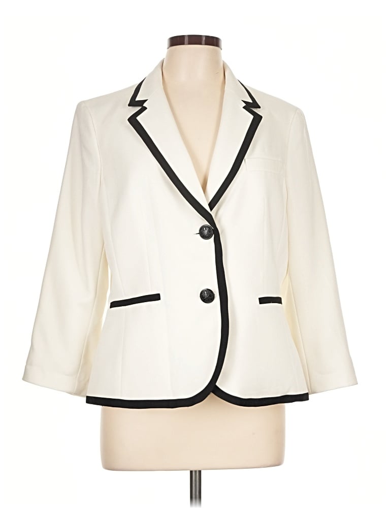 Pre-owned Kasper Blazer Jacket In Ivory