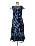 JS Collections 100% Polyester Floral Blue Cocktail Dress Size 14 - photo 1